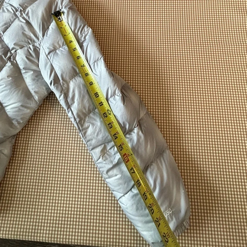 Eddie Bauer 650 Down filling marshmallow puffer jacket.Gray/white.Size XL.Fits L